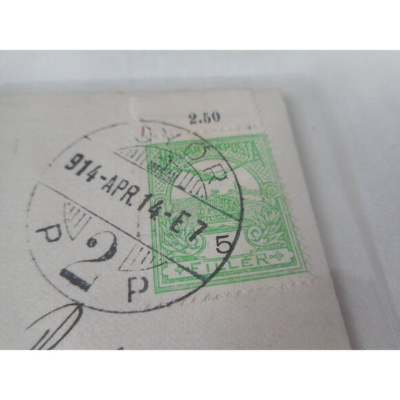 Vintage Postcard woman 1914 posted w/ stamp pretty lady Happiness - Picture 3 of 3